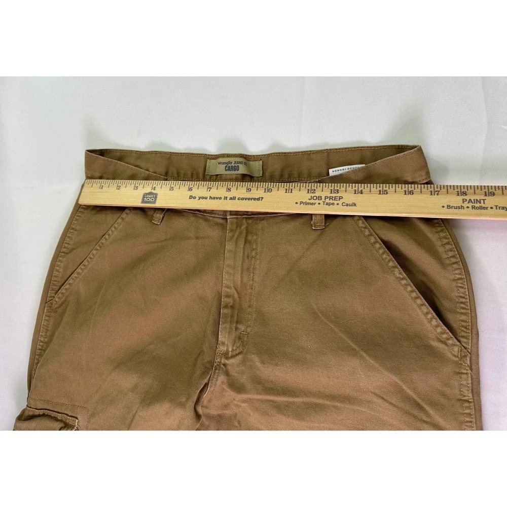 Wrangler Jeans Co Brown Cargo Pants Mens Cotton‎ Relaxed Workwear Utility 34x32